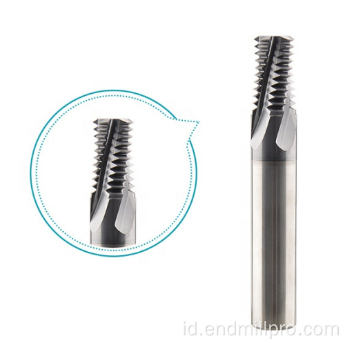 Padat Carbide Coated Thread Mill Milling Cutter